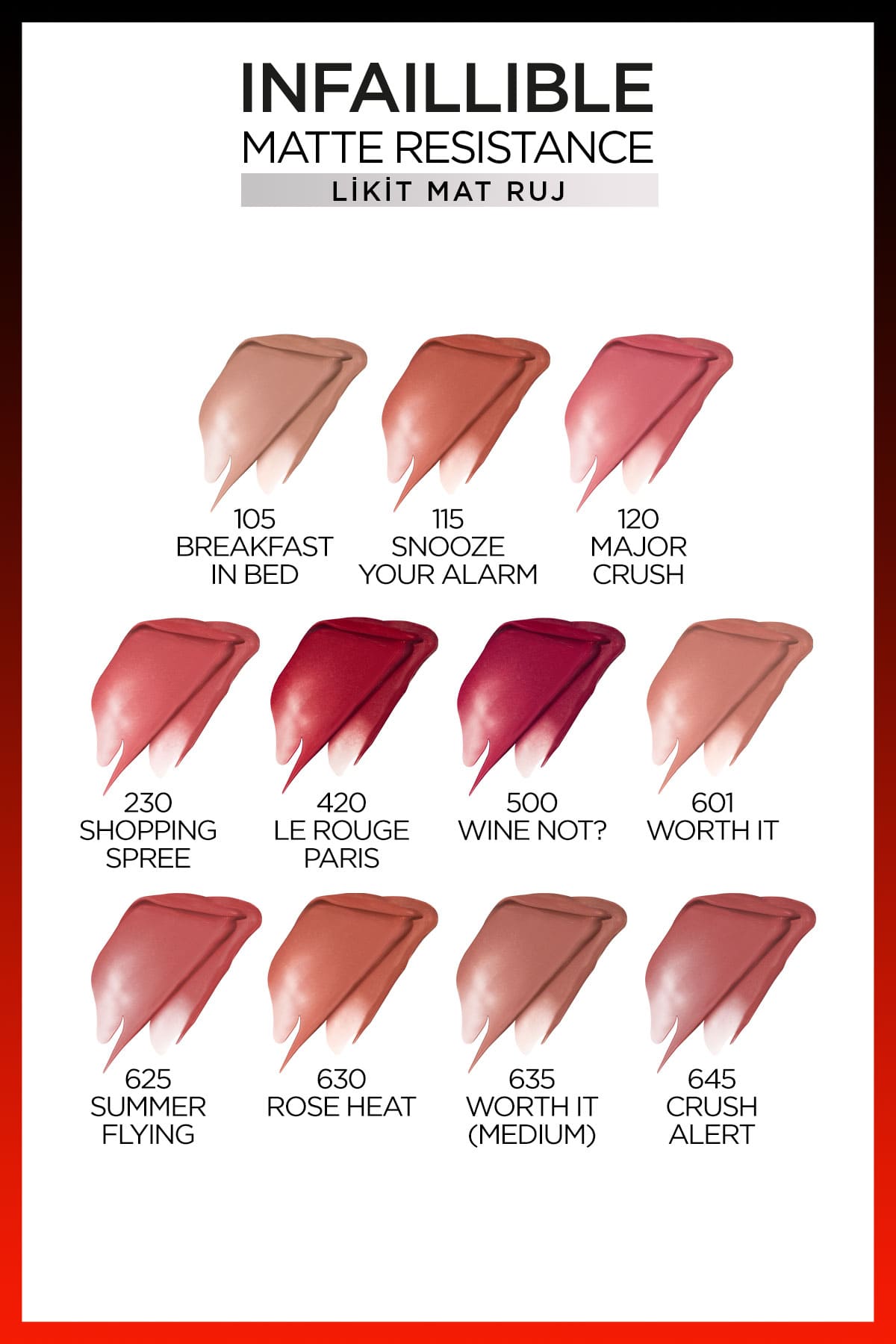 L'Oréal Paris Infaillible Matte Resistance Likit Mat Ruj - 420 Le Rouge Paris