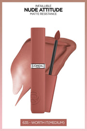 L'Oréal Paris Infaillible Matte Resistance Likit Mat Ruj - 635 Worth It (Medium)