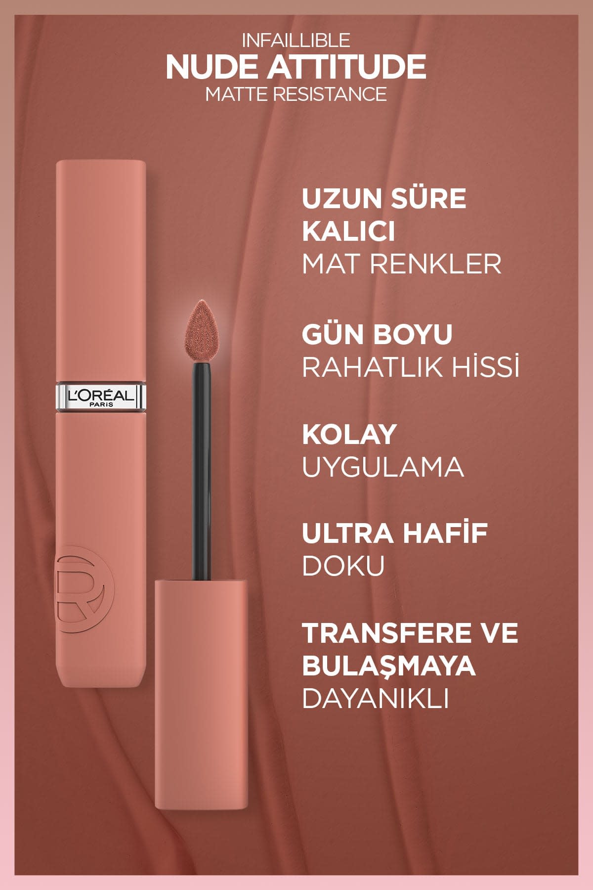 L'Oréal Paris Infaillible Matte Resistance Likit Mat Ruj - 635 Worth It (Medium)