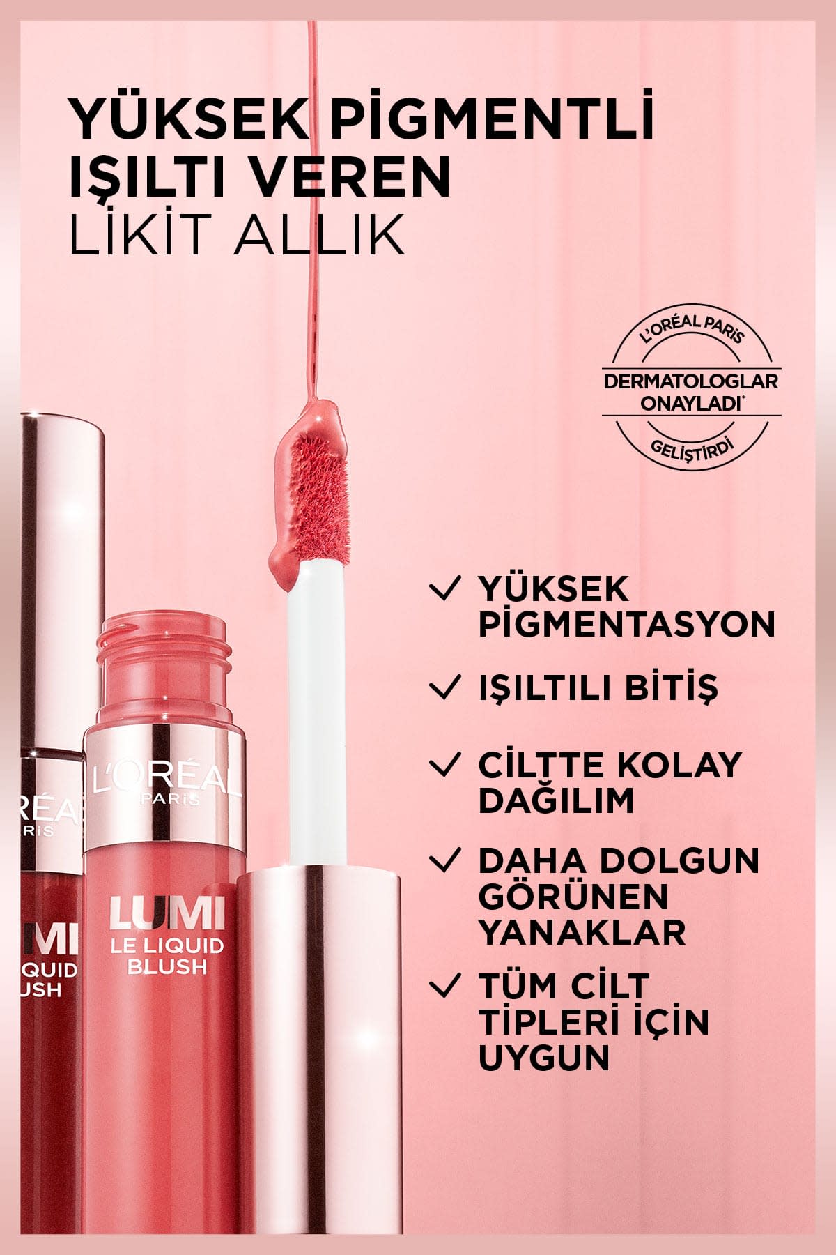 L’Oréal Paris Lumi Blush Likit Allık - 625 Glowy Gold Pink