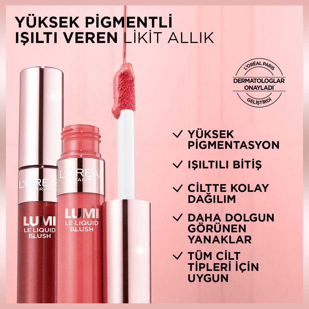 L’Oréal Paris Lumi Blush Likit Allık - 625 Glowy Gold Pink