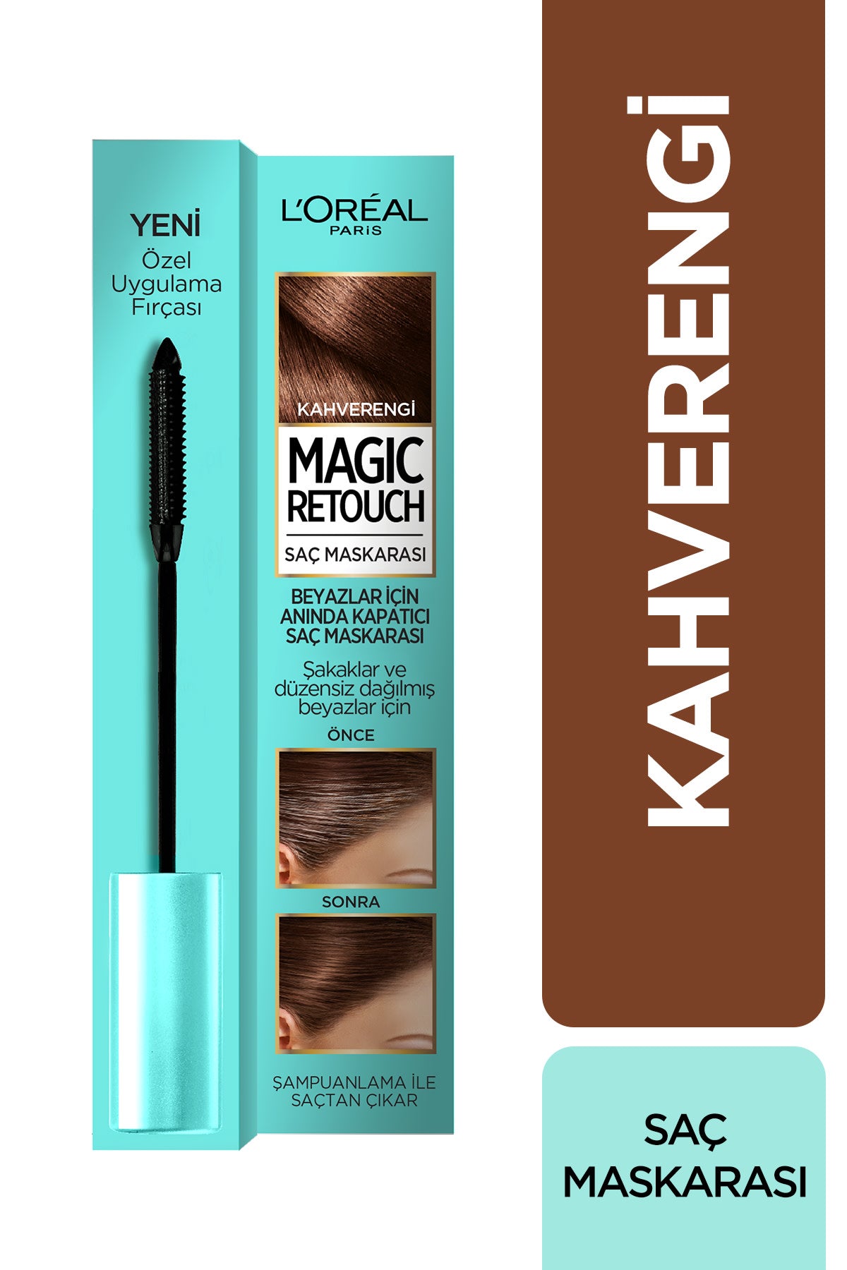 L’Oréal Paris Magic Retouch Beyazlar İçin Anında Kapatıcı Saç Maskarası Kahverengi