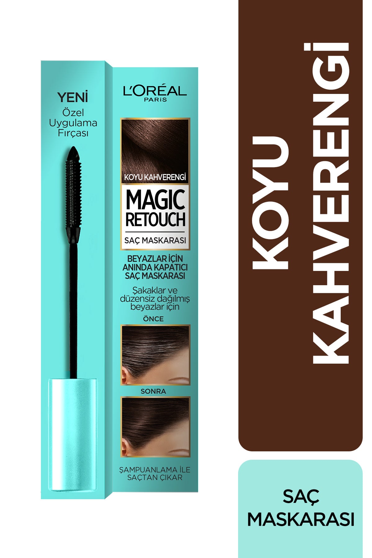 L’Oréal Paris Magic Retouch Beyazlar İçin Anında Kapatıcı Saç Maskarası Koyu Kahverengi