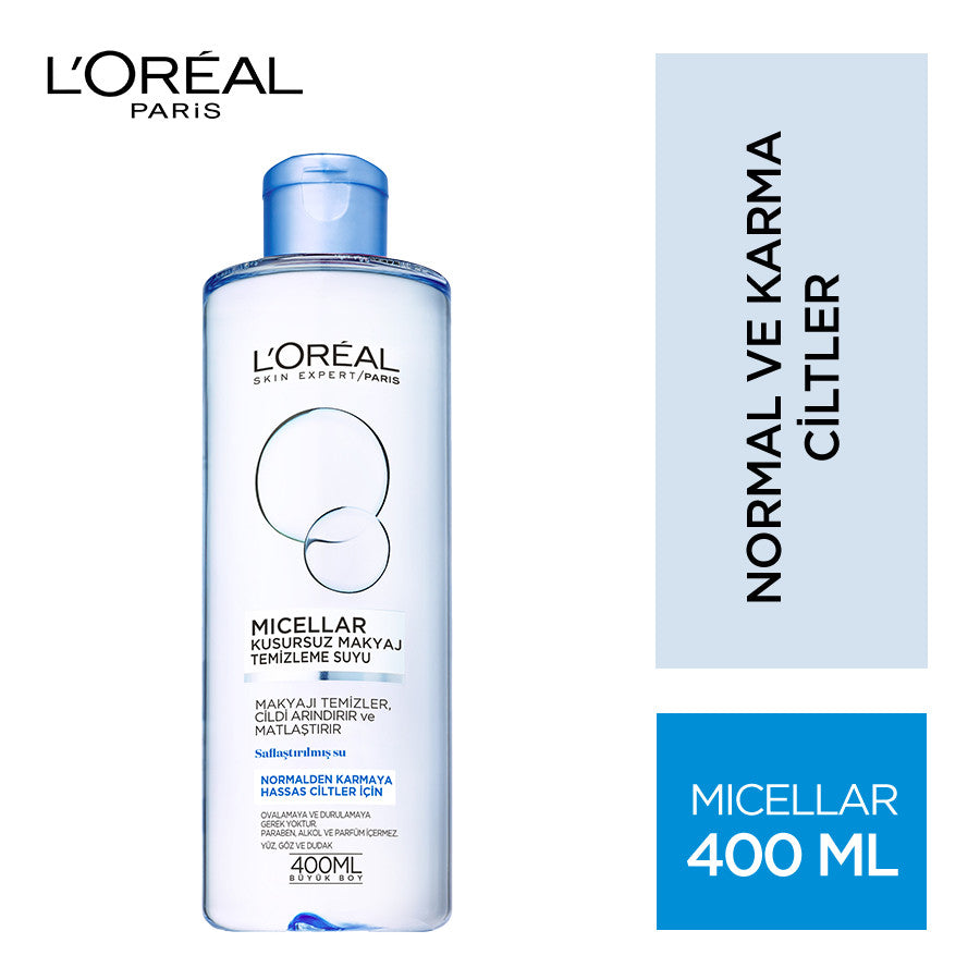 L'Oréal Paris Micellar Kusursuz Makyaj Temizleme Suyu Normal 400ML