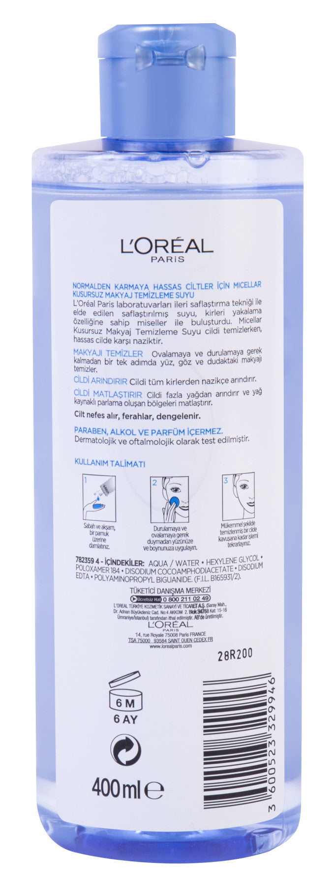 L'Oréal Paris Micellar Kusursuz Makyaj Temizleme Suyu Normal 400ML