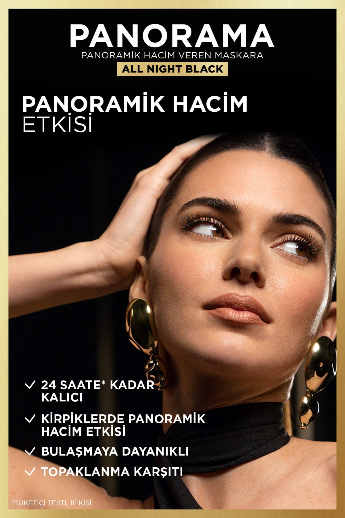 L'Oréal Paris Panorama Hacim Veren Maskara All Night Black - Siyah