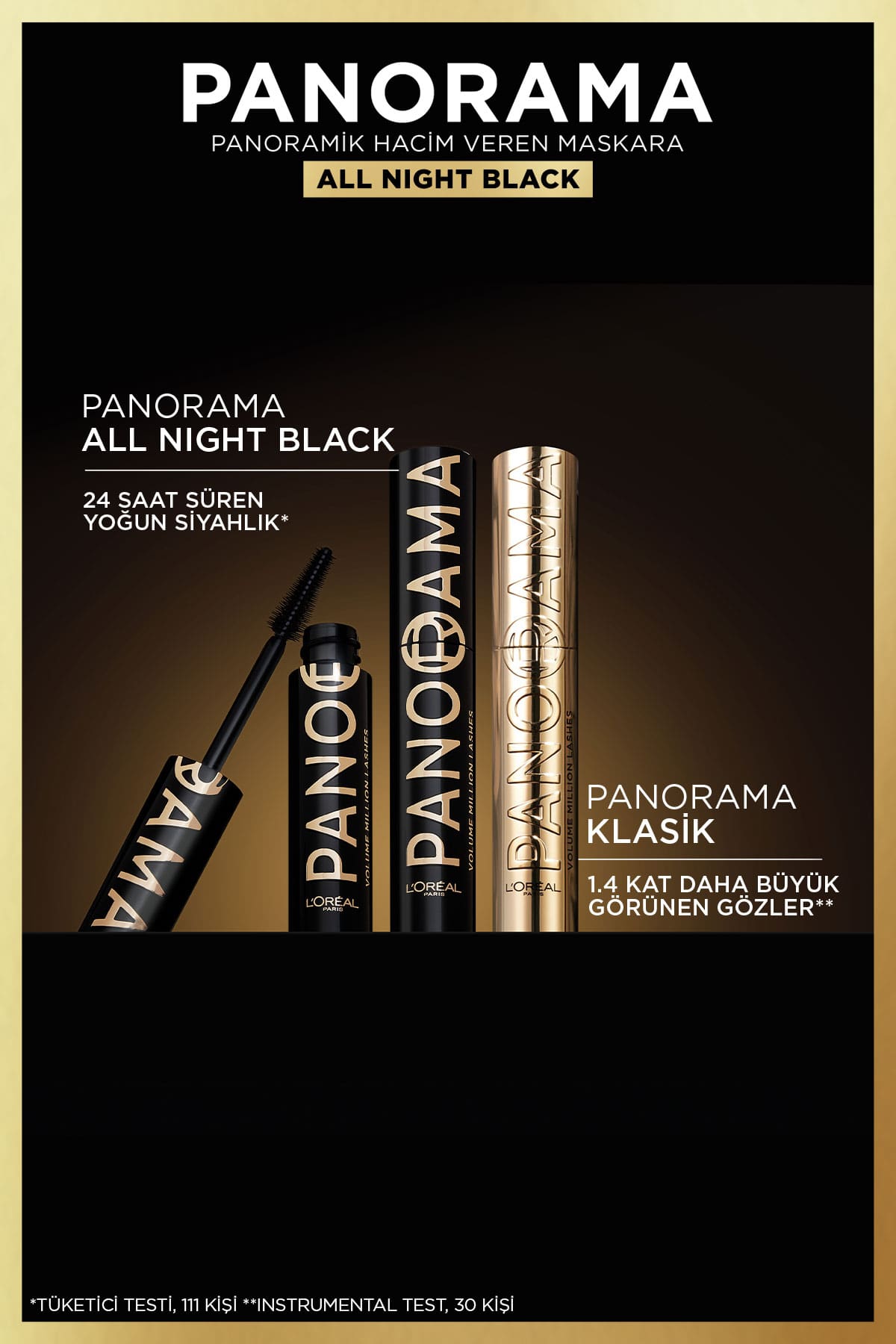 L'Oréal Paris Panorama Hacim Veren Maskara All Night Black - Siyah