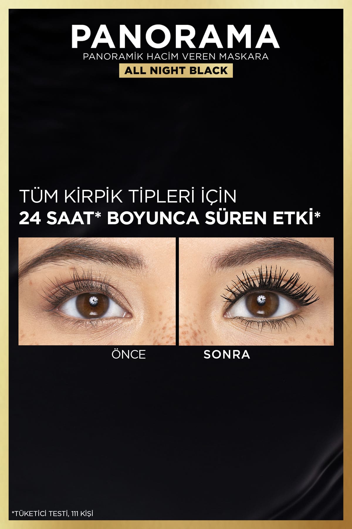 L'Oréal Paris Panorama Hacim Veren Maskara All Night Black - Siyah