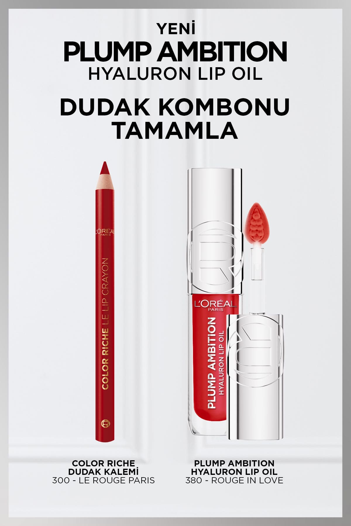 L'Oréal Paris Plump Ambition Hyaluron Lip Oil Besleyici ve Nemlendirici Dudak Parlatıcısı - 380 Rouge In Love