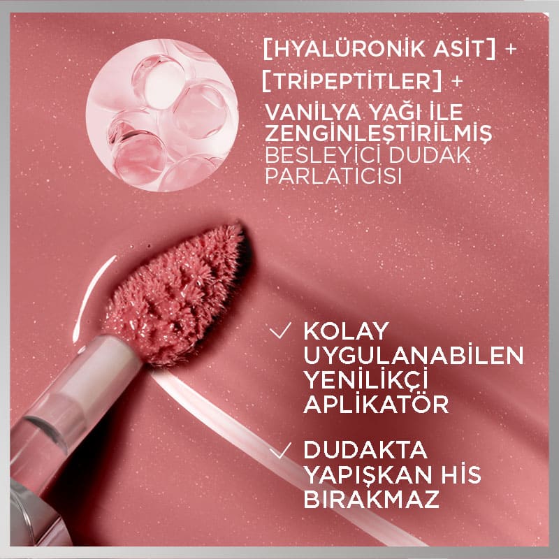 L'Oréal Paris Plump Ambition Hyaluron Lip Oil Besleyici ve Nemlendirici Dudak Parlatıcısı - 380 Rouge In Love