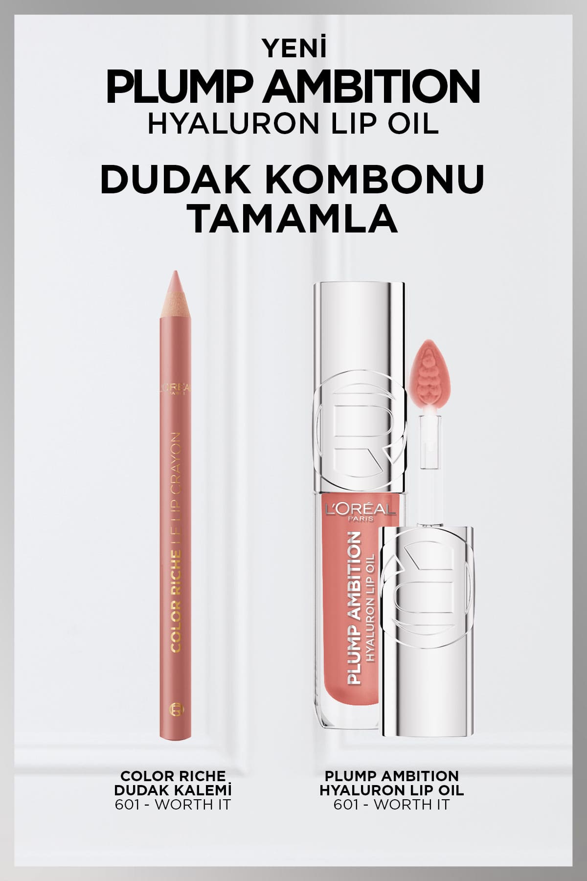 L'Oréal Paris Plump Ambition Hyaluron Lip Oil Besleyici ve Nemlendirici Dudak Parlatıcısı - 601 Worth It