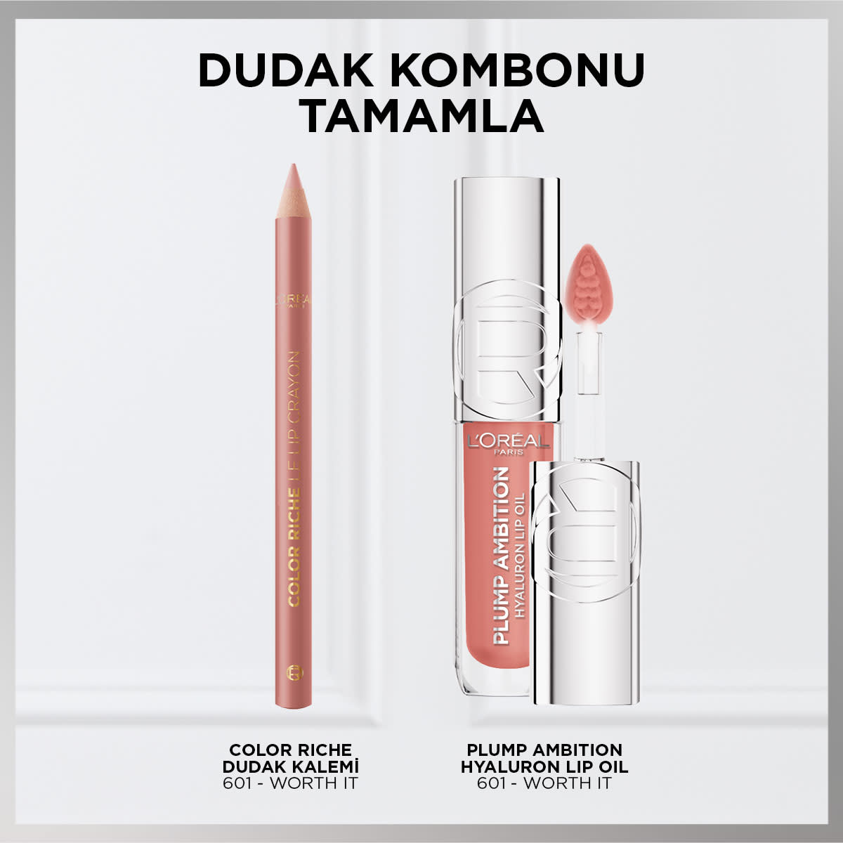 L'Oréal Paris Plump Ambition Hyaluron Lip Oil Besleyici ve Nemlendirici Dudak Parlatıcısı - 601 Worth It