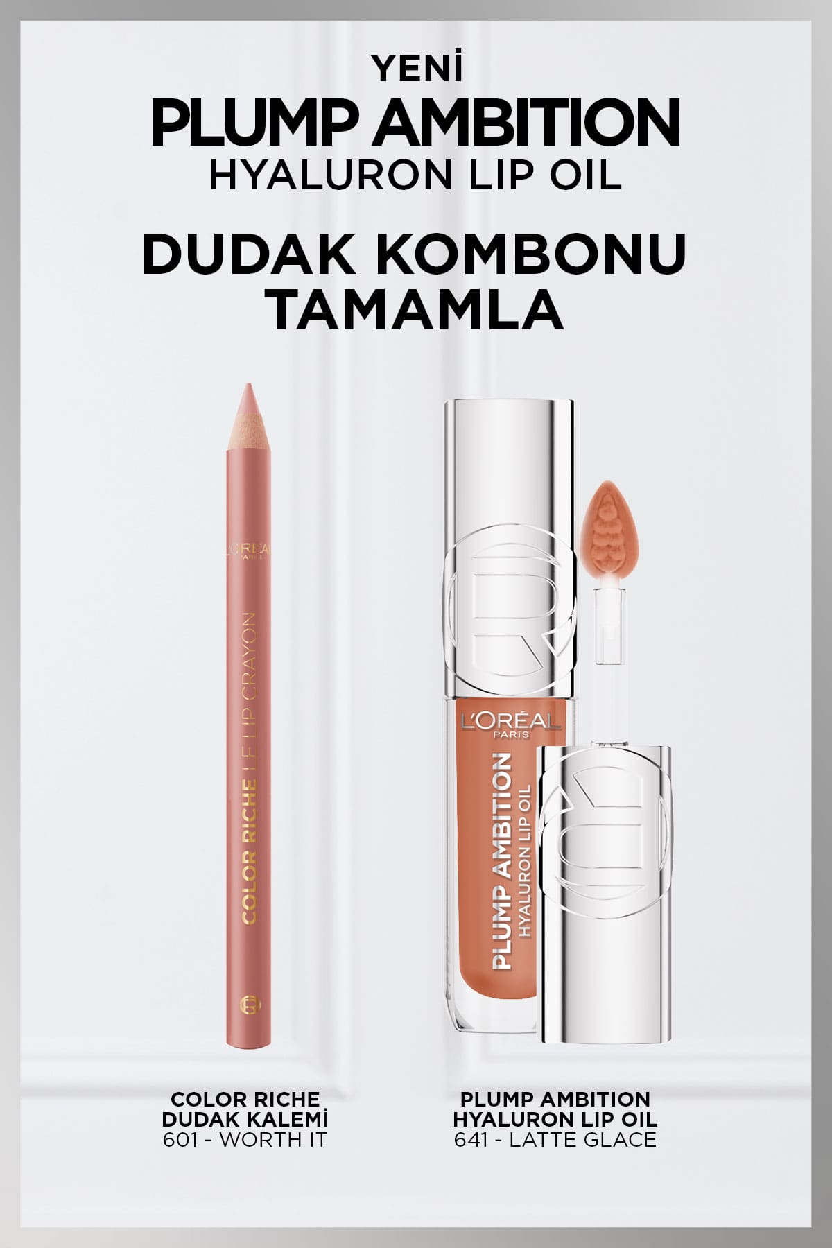 L'Oréal Paris Plump Ambition Hyaluron Lip Oil Besleyici ve Nemlendirici Dudak Parlatıcısı - 641 Latte Glace