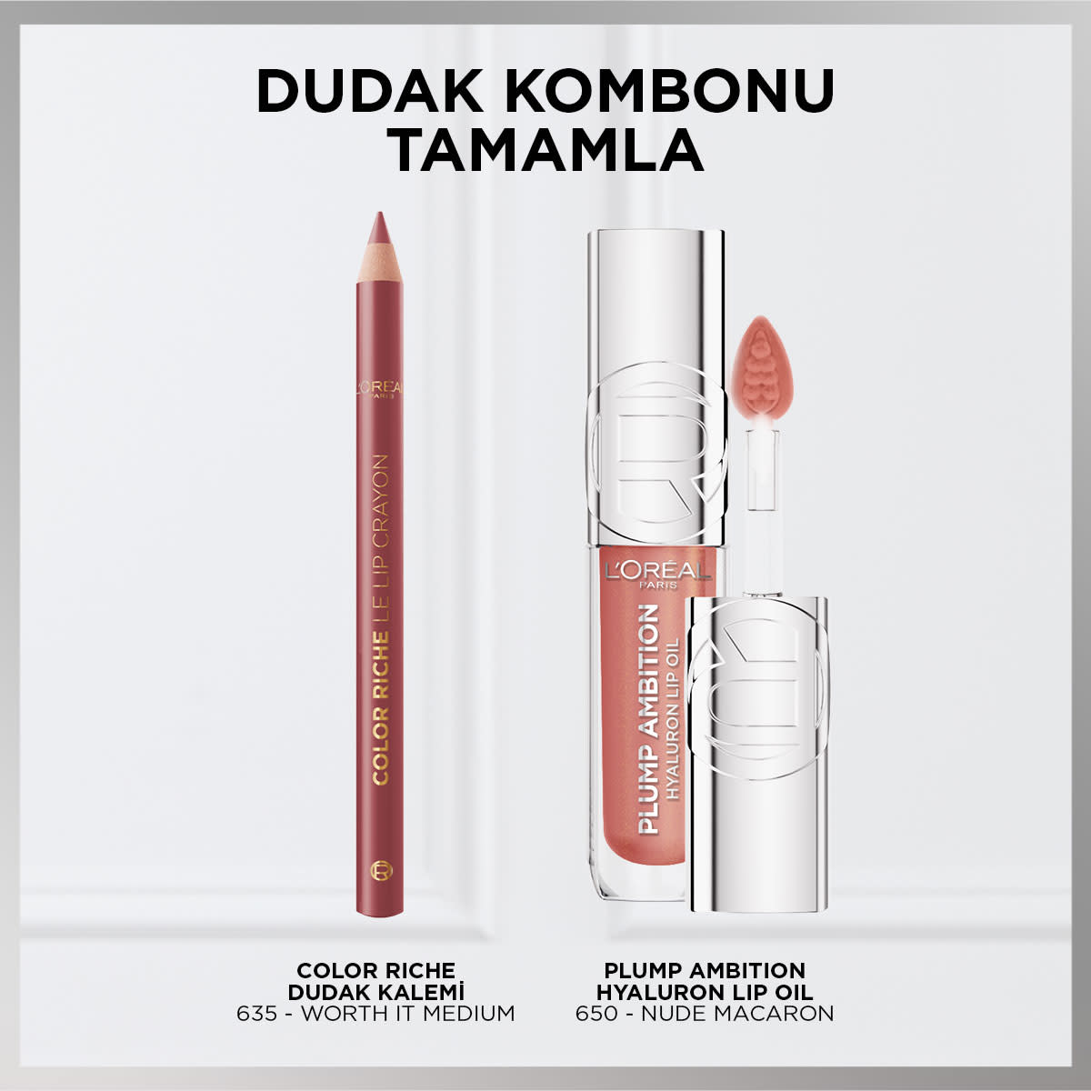 L'Oréal Paris Plump Ambition Hyaluron Lip Oil Besleyici ve Nemlendirici Dudak Parlatıcısı - 650 Nude Macaron