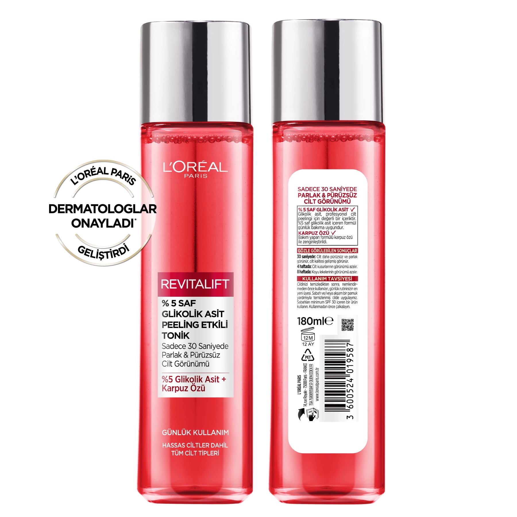 L'Oréal Paris Revitalift %5 Saf Glikolik Asit Peeling Etkili Tonik 180ml