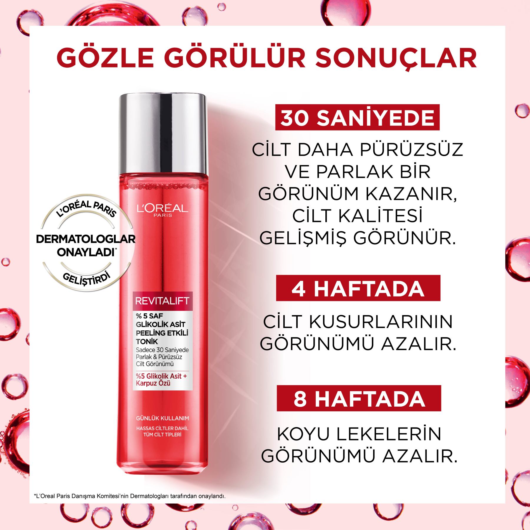 L'Oréal Paris Revitalift %5 Saf Glikolik Asit Peeling Etkili Tonik 180ml