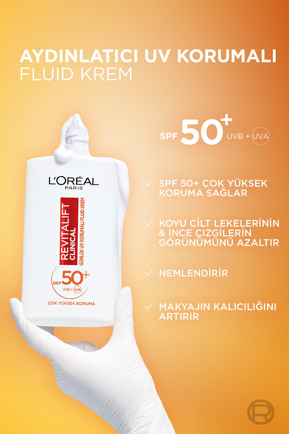 L'Oréal Paris Revitalift Clinical SPF 50+ Günlük Yüksek UV Korumalı Yüz Güneş Kremi 50ml