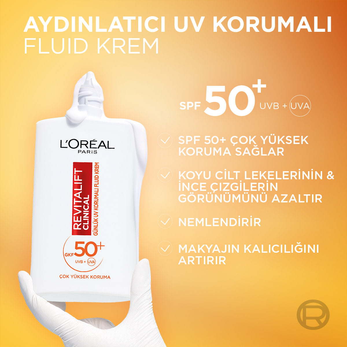 L'Oréal Paris Revitalift Clinical SPF 50+ Günlük Yüksek UV Korumalı Yüz Güneş Kremi 50ml
