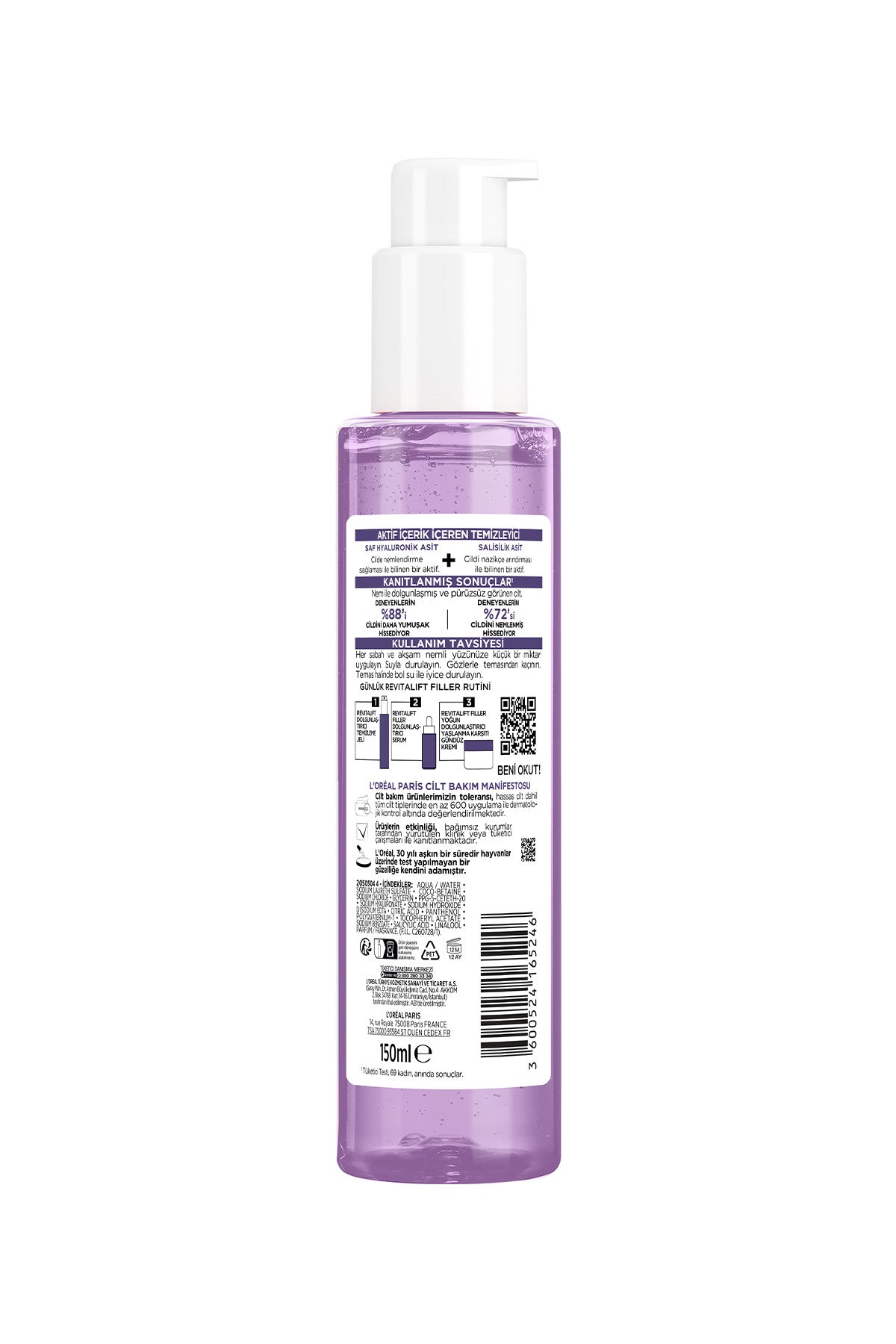 L'Oréal Paris Revitalift Dolgunlaştırıcı Temizleme Jeli 150ml - Hyaluronik Asit (copy)