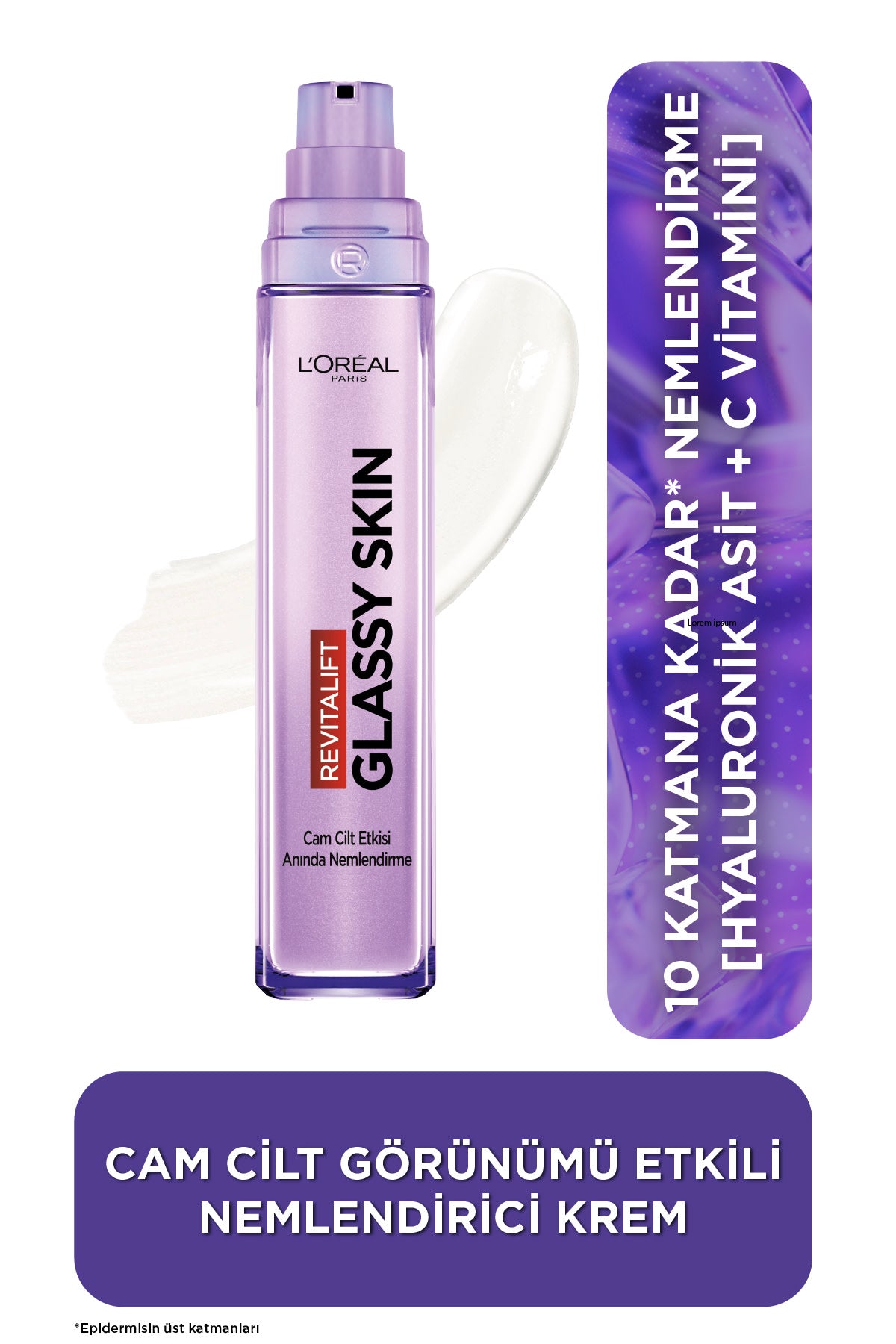 L'Oréal Paris Revitalift Filler Glassy Skin Cam Cilt Görünümü Veren [Hyaluronik Asit] İçeren Nemlendirici Krem 50ml