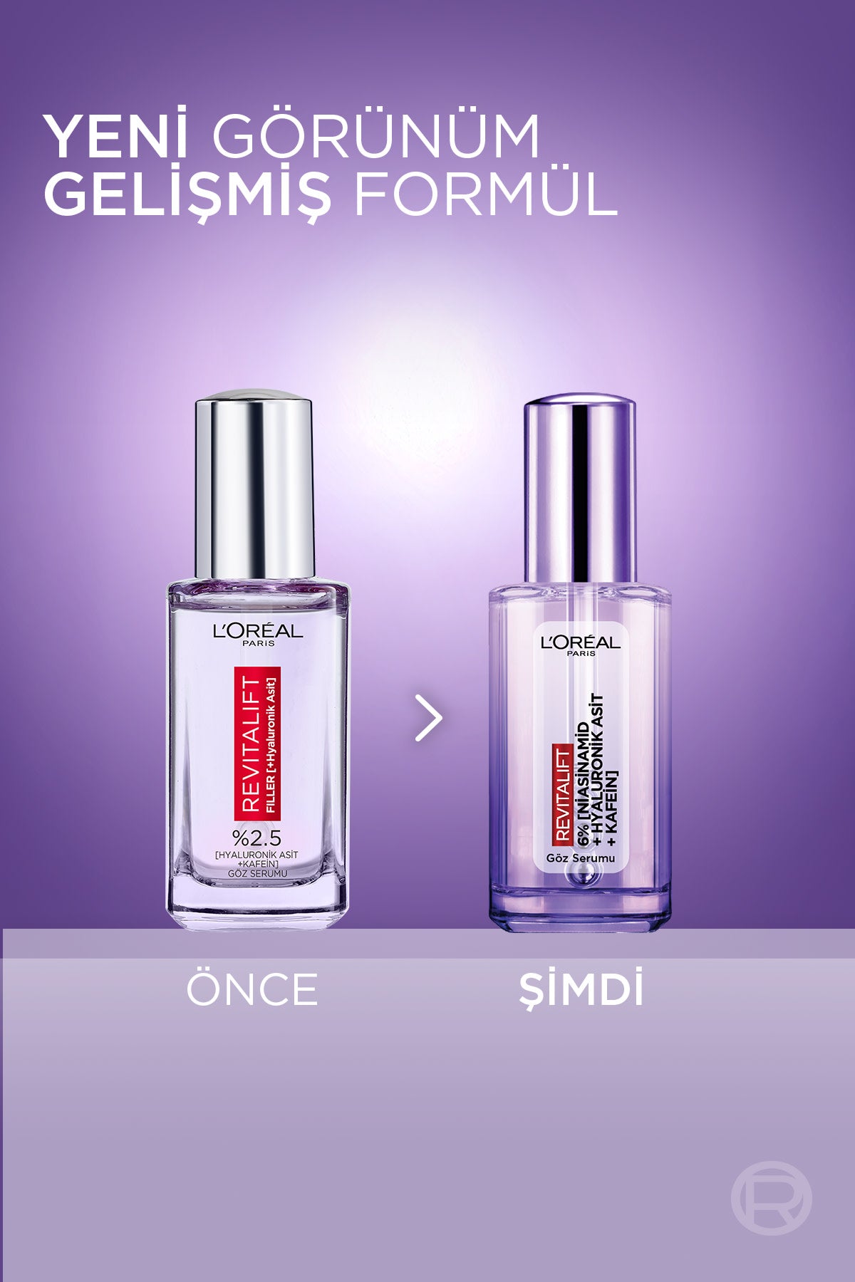 L'Oréal Paris Revitalift Filler [Hyaluronik Asit + Niasinamid + Saf Kefin] İçeren Nemlendirici, Aydınlatıcı, Kırışıklık Karşıtı Göz Serumu 20ml