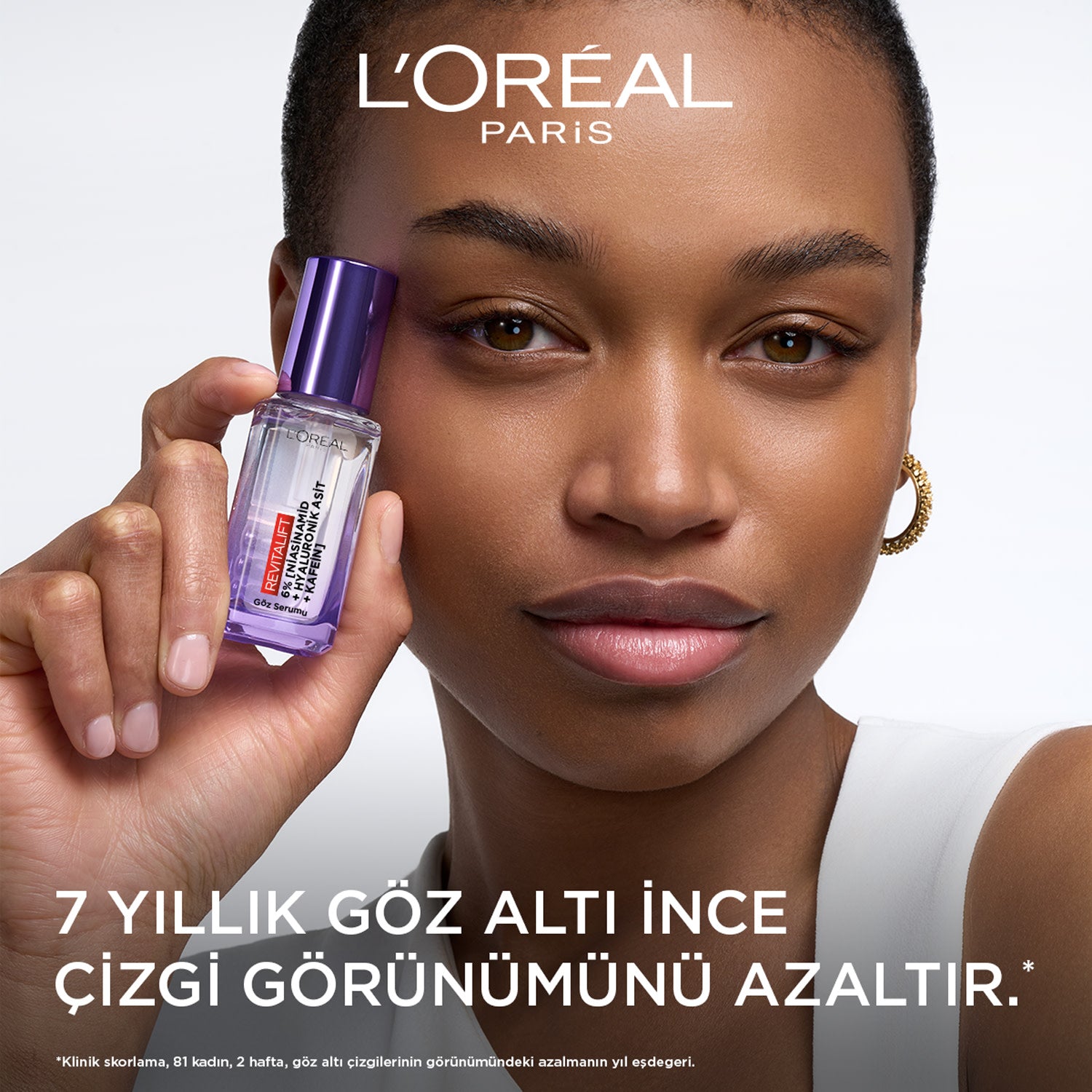 L'Oréal Paris Revitalift Filler [Hyaluronik Asit + Niasinamid + Saf Kefin] İçeren Nemlendirici, Aydınlatıcı, Kırışıklık Karşıtı Göz Serumu 20ml