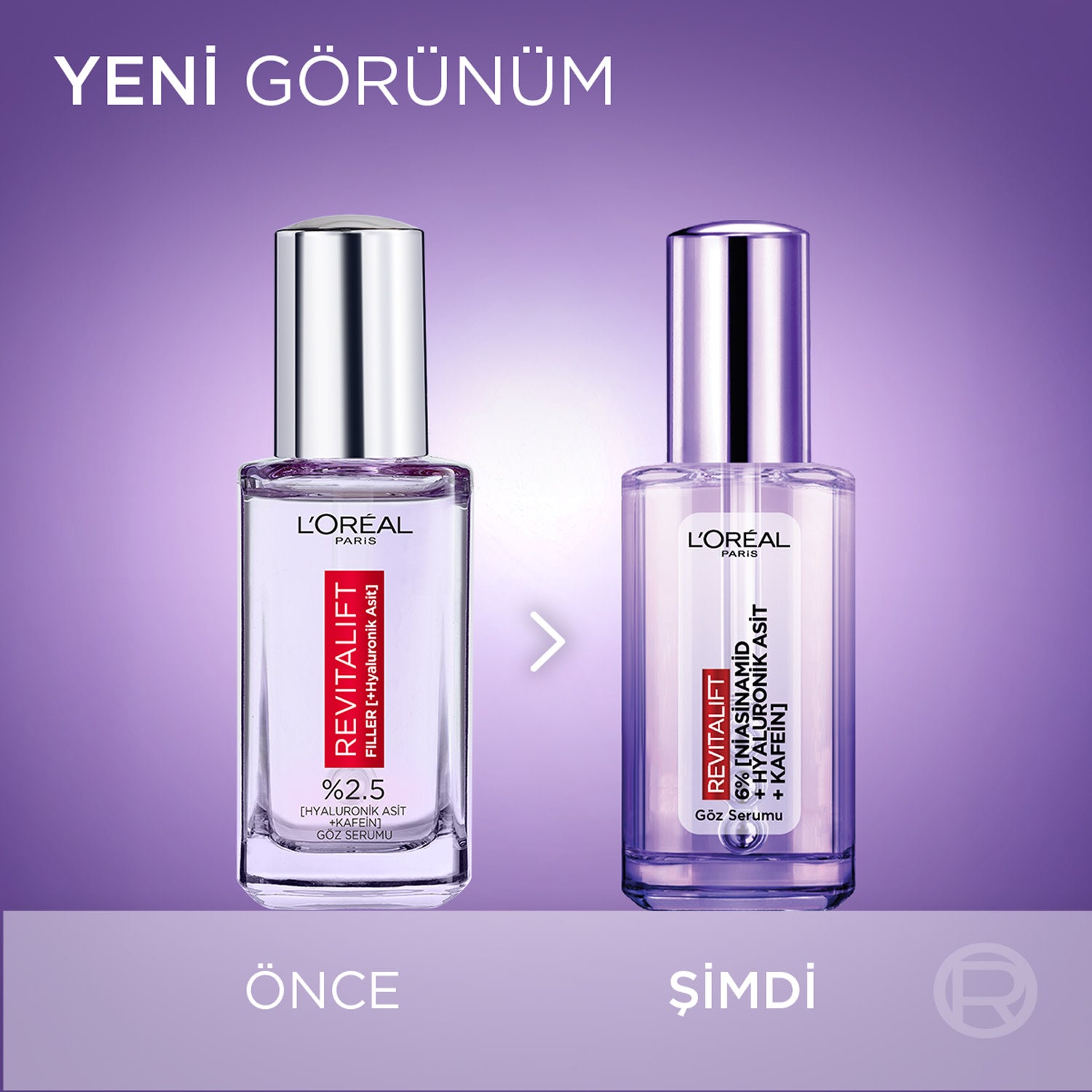 L'Oréal Paris Revitalift Filler [Hyaluronik Asit + Niasinamid + Saf Kefin] İçeren Nemlendirici, Aydınlatıcı, Kırışıklık Karşıtı Göz Serumu 20ml