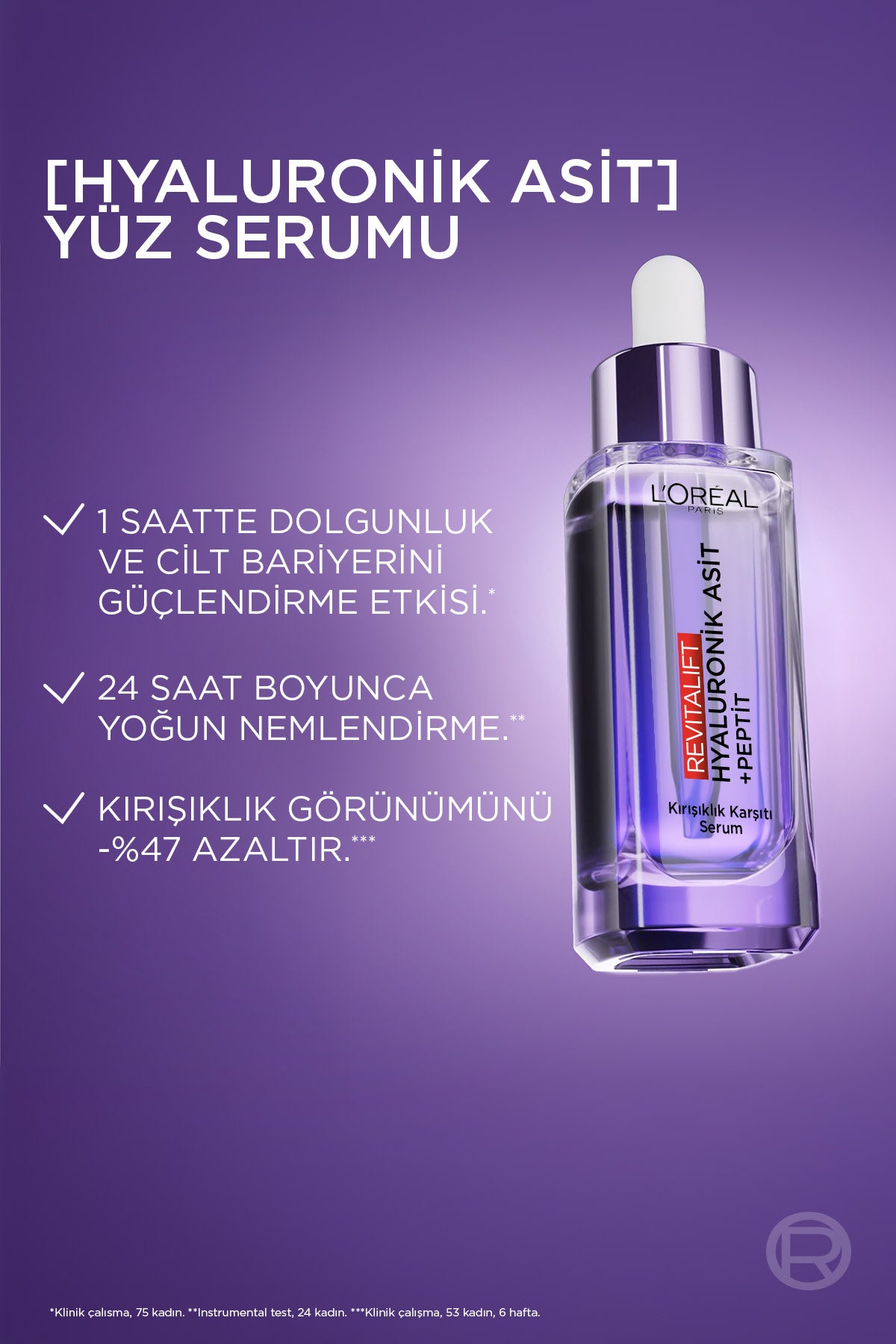 L'Oréal Paris Revitalift Filler [Saf Hyaluronik Asit] İçeren Nemlendirici Dolgunlaştırıcı Kırışıklık Karşıtı Serum 30 ML