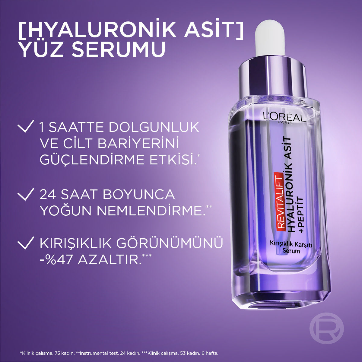 L'Oréal Paris Revitalift Filler [Saf Hyaluronik Asit] İçeren Nemlendirici Dolgunlaştırıcı Kırışıklık Karşıtı Serum 30 ML