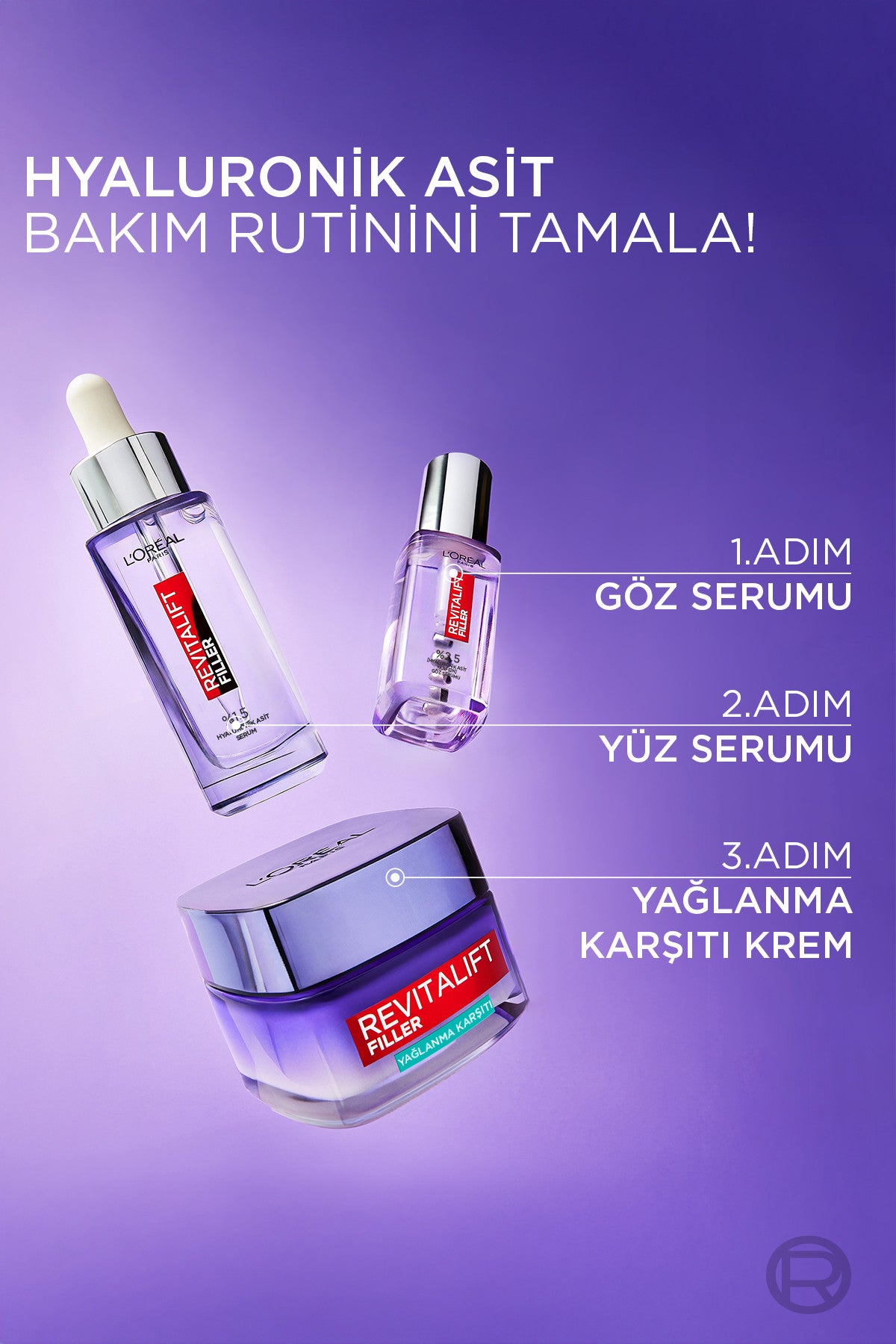 L'Oréal Paris Revitalift Filler Yağlanma Karşıtı Su Bazlı Nemlendirici Jel Krem - Salisilik Asit & Hyaluronik Asit