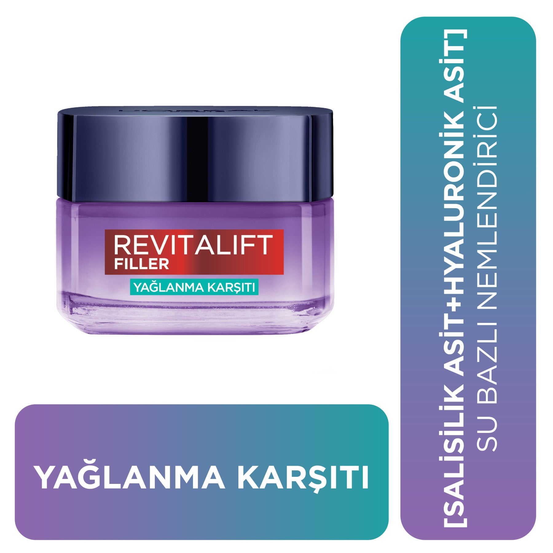L'Oréal Paris Revitalift Filler Yağlanma Karşıtı Su Bazlı Nemlendirici Jel Krem - Salisilik Asit & Hyaluronik Asit