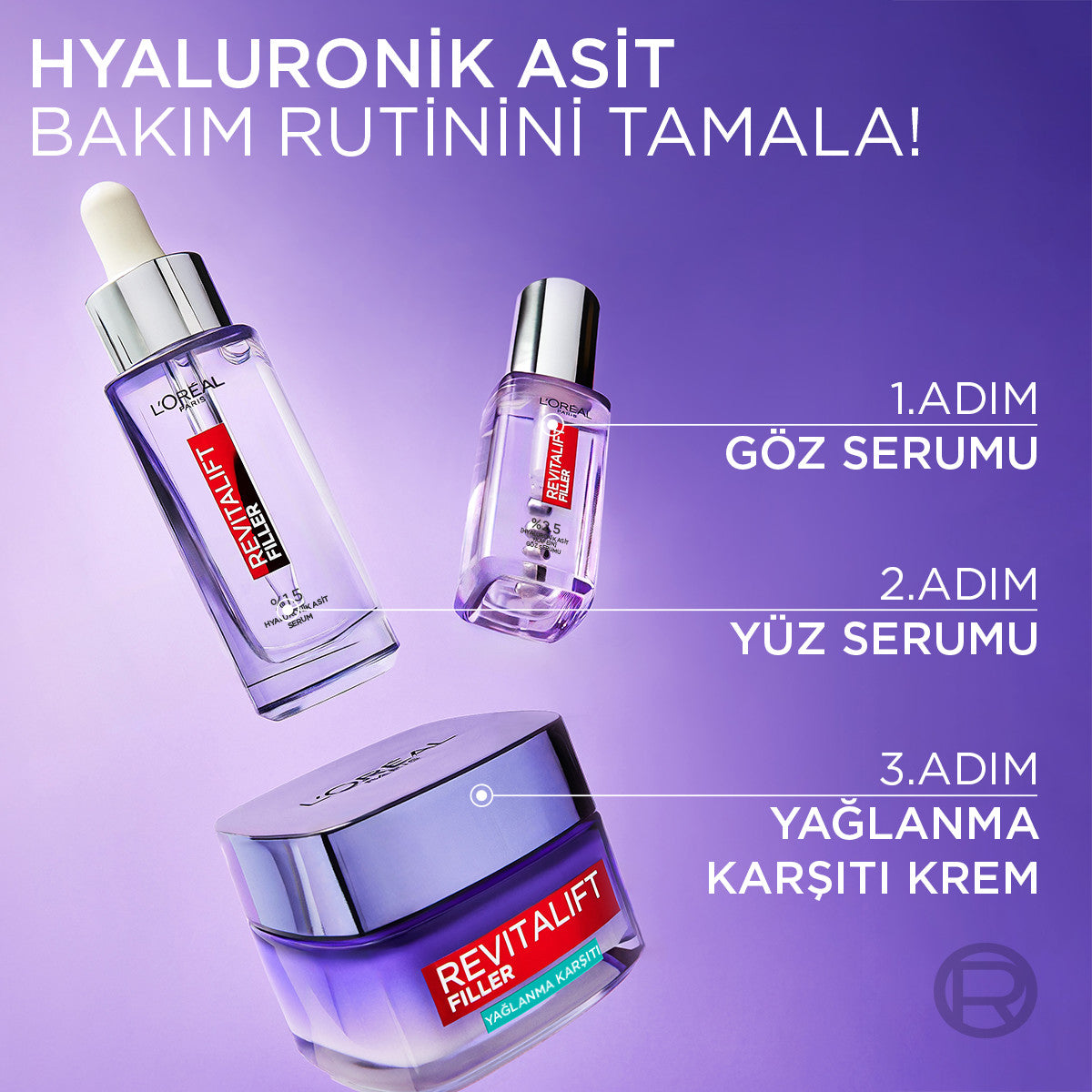 L'Oréal Paris Revitalift Filler Yağlanma Karşıtı Su Bazlı Nemlendirici Jel Krem - Salisilik Asit & Hyaluronik Asit
