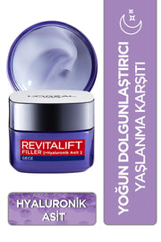 L'Oréal Paris Revitalift Filler Yoğun Dolgunlaştırıcı Yaşlanma Karşıtı Gece Kremi 50ml - Hyaluronik Asit
