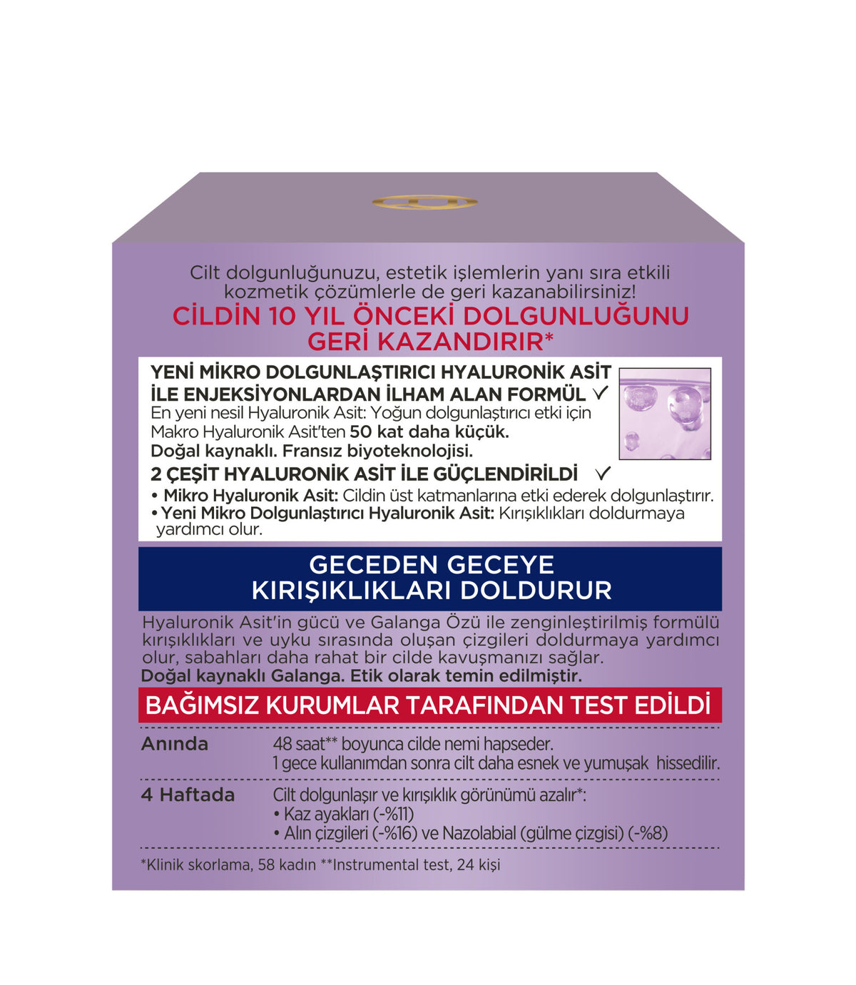 L'Oréal Paris Revitalift Filler Yoğun Dolgunlaştırıcı Yaşlanma Karşıtı Gece Kremi 50ml - Hyaluronik Asit