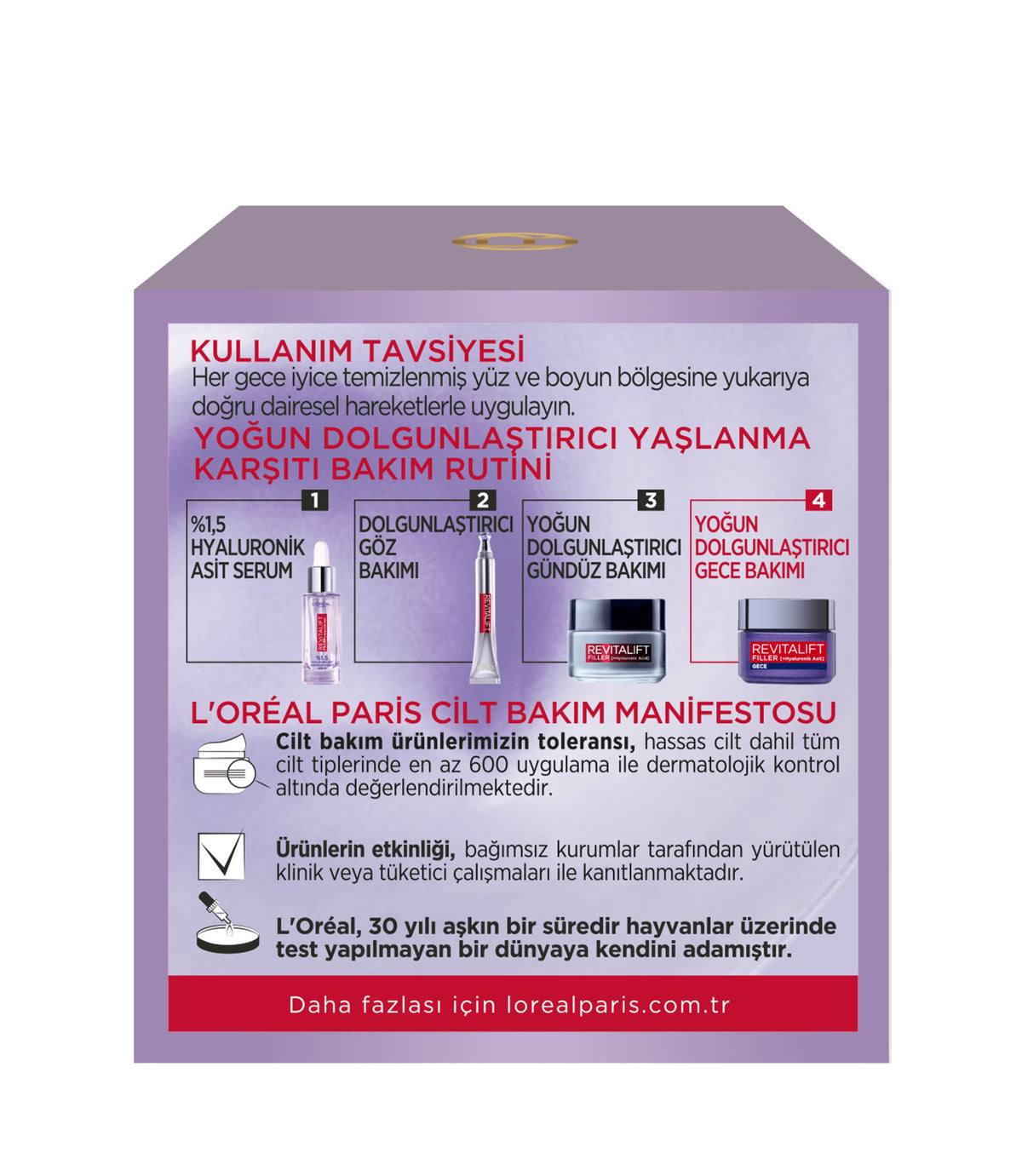 L'Oréal Paris Revitalift Filler Yoğun Dolgunlaştırıcı Yaşlanma Karşıtı Gece Kremi 50ml - Hyaluronik Asit