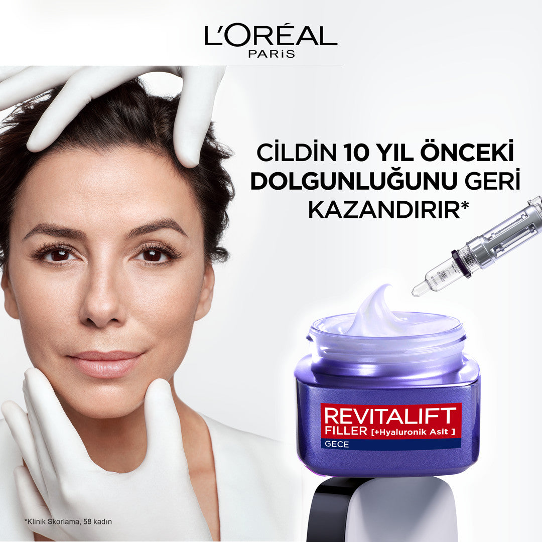 L'Oréal Paris Revitalift Filler Yoğun Dolgunlaştırıcı Yaşlanma Karşıtı Gece Kremi 50ml - Hyaluronik Asit