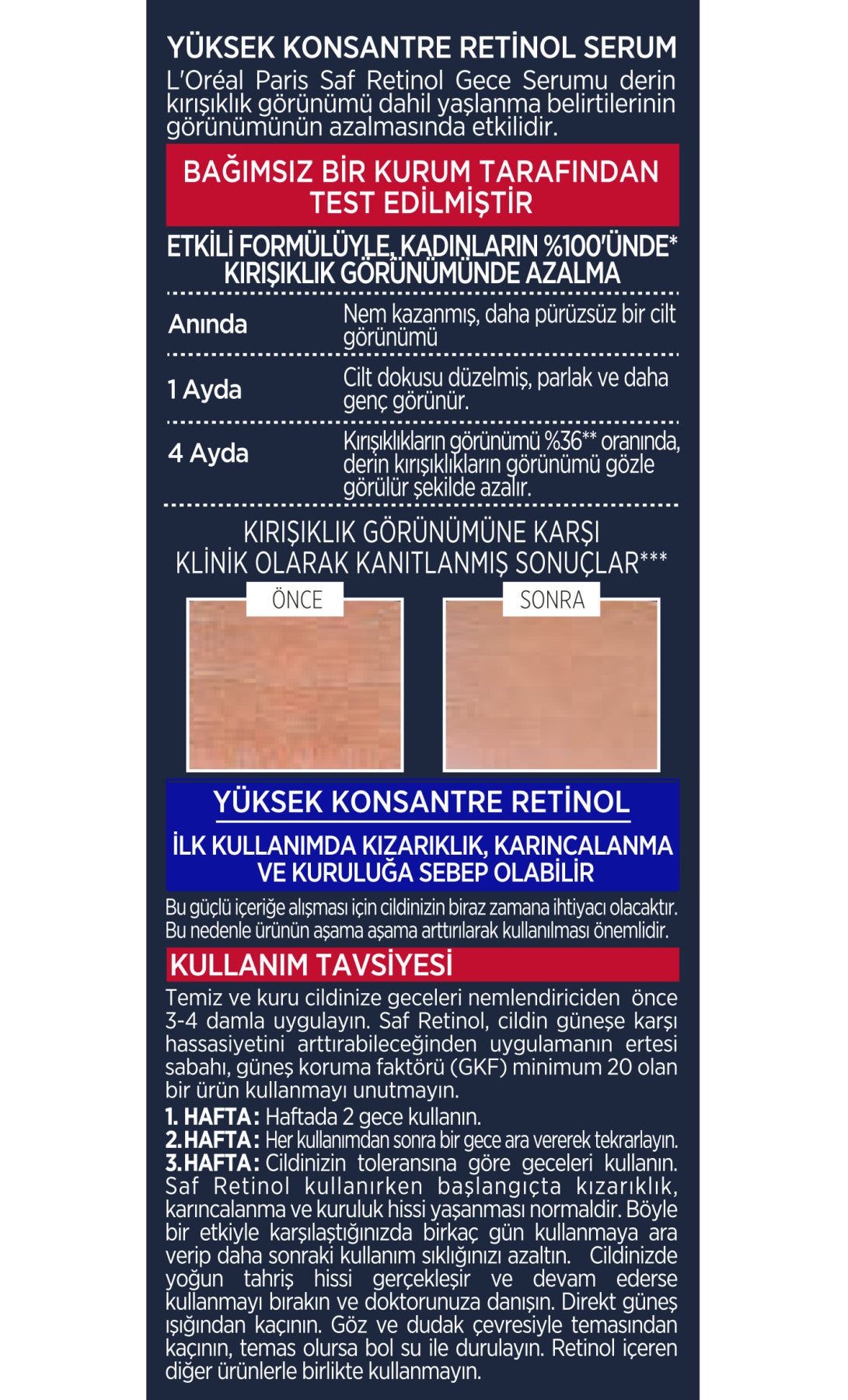 L'Oréal Paris Revitalift Lazer Saf Retinol Gece Serumu