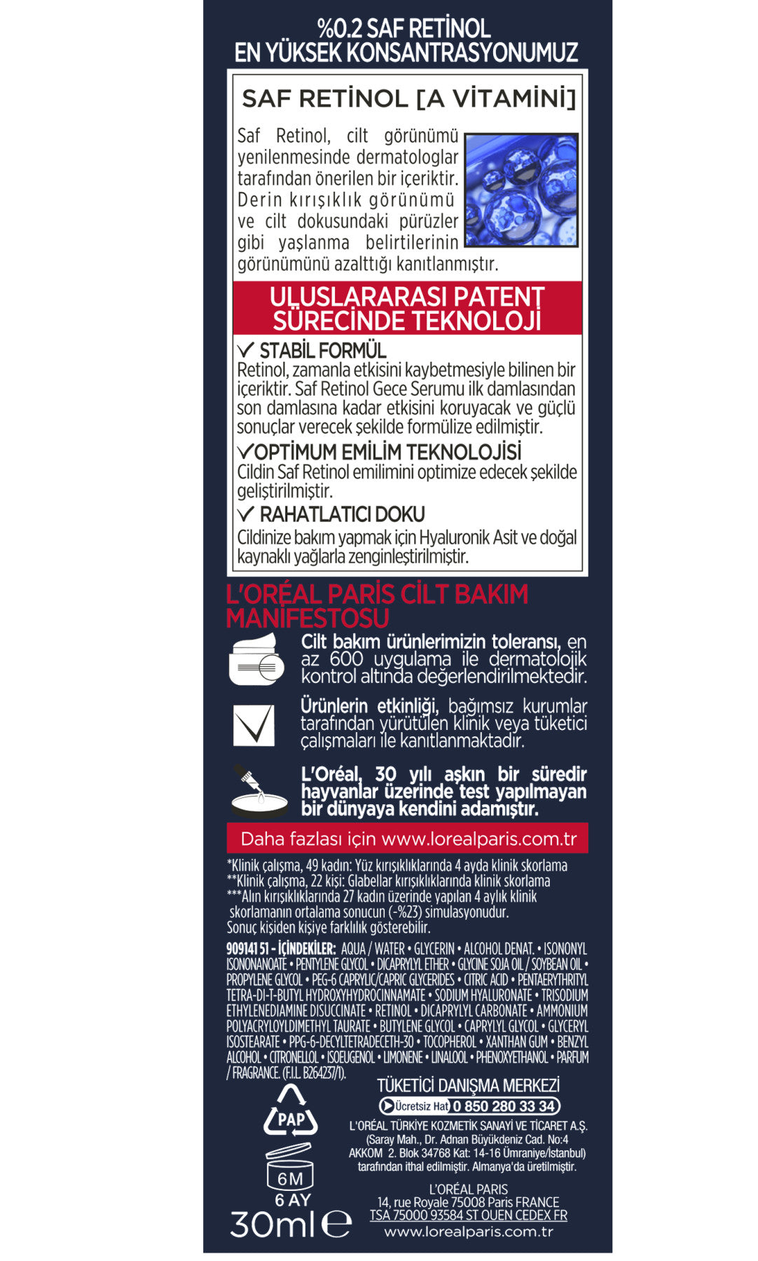 L'Oréal Paris Revitalift Lazer Saf Retinol Gece Serumu