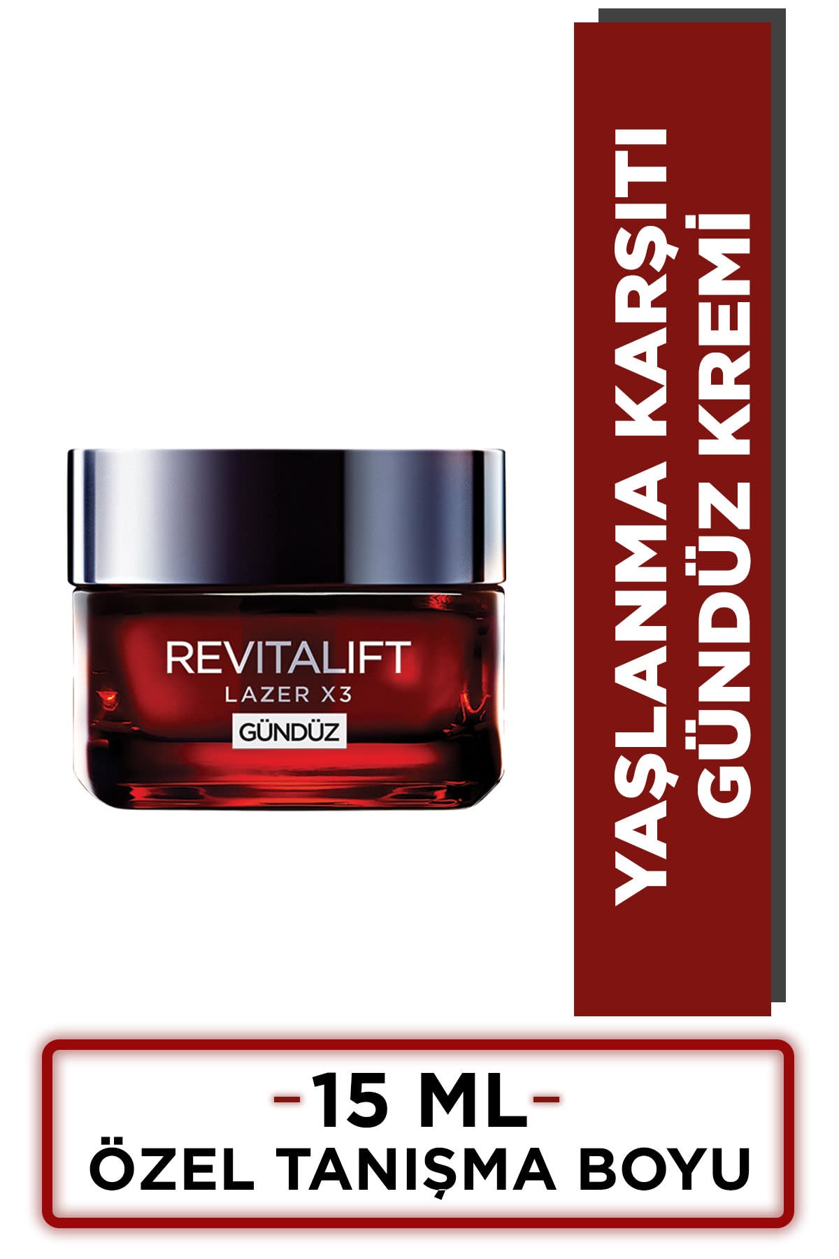L'Oréal Paris Revitalift Lazer X3 Yoğun Yaşlanma Karşıtı Gündüz Bakım Kremi- Tanışma Boyu 15ml
