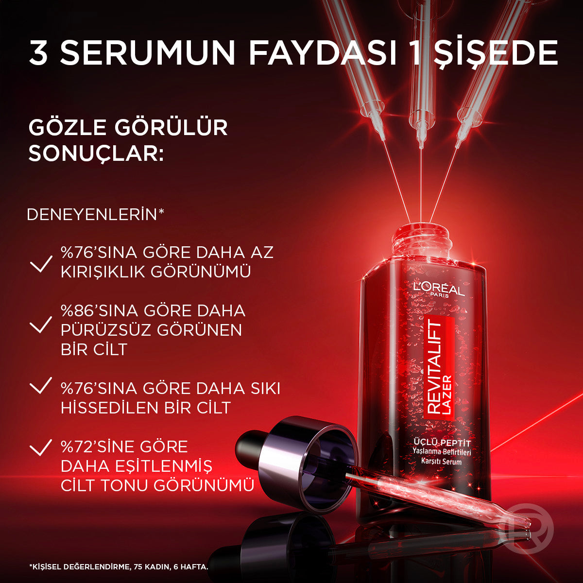 L'Oréal Paris Revitalift Lazer Yaşlanma Belirtileri Karşıtı Üçlü Peptit Bakım Serumu