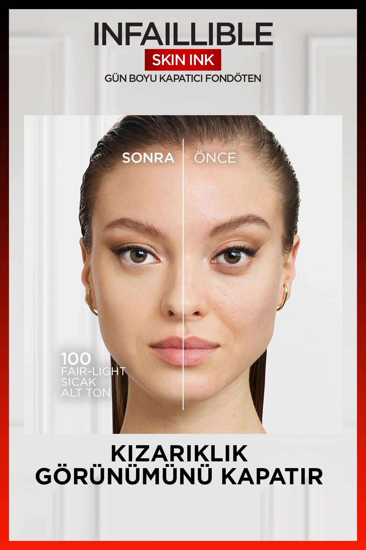 L'Oréal Paris Skin Ink Gün Boyu Kapatıcı Fondöten - Sıcak Alt Ton 100