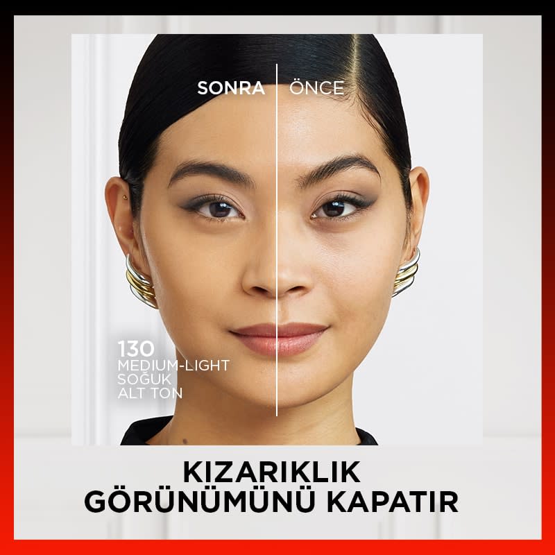 L'Oréal Paris Skin Ink Gün Boyu Kapatıcı Fondöten - Soğuk Alt Ton 130