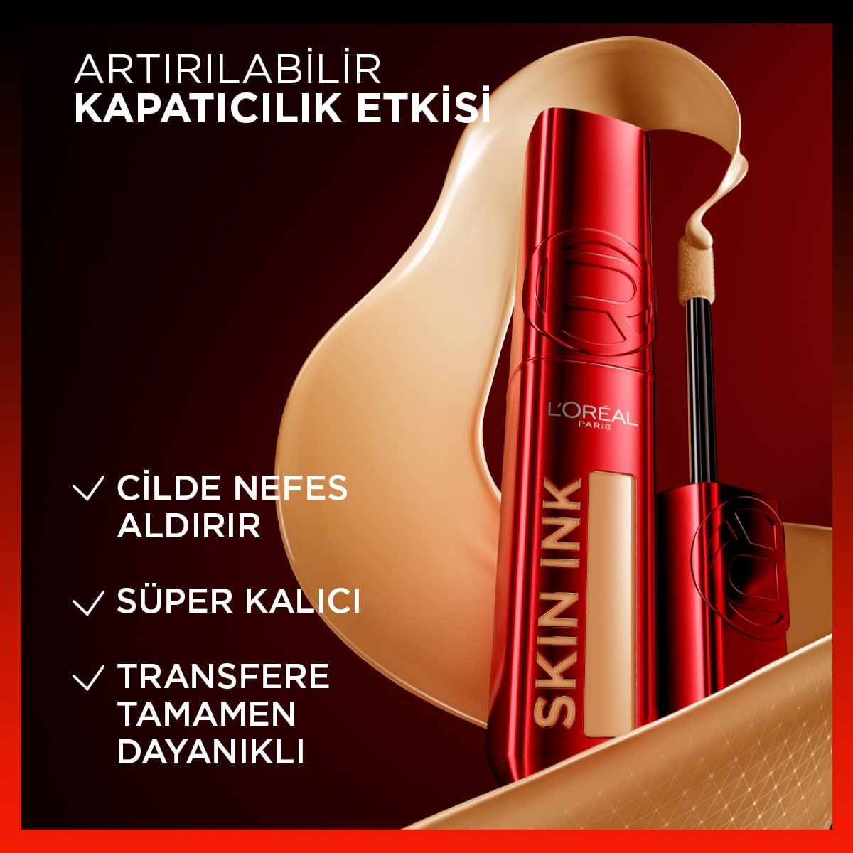L'Oréal Paris Skin Ink Gün Boyu Kapatıcı Fondöten - Soğuk Alt Ton 130
