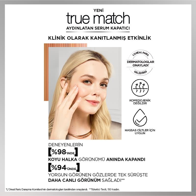 L'Oréal Paris True Match Aydınlatan Serum Kapatıcı - 1N 11 ml
