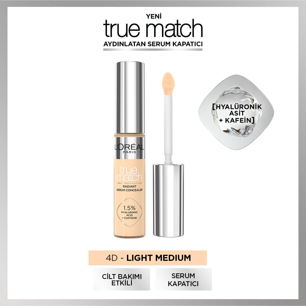L'Oréal Paris True Match Aydınlatan Serum Kapatıcı - 4D Light Medium 11 ml