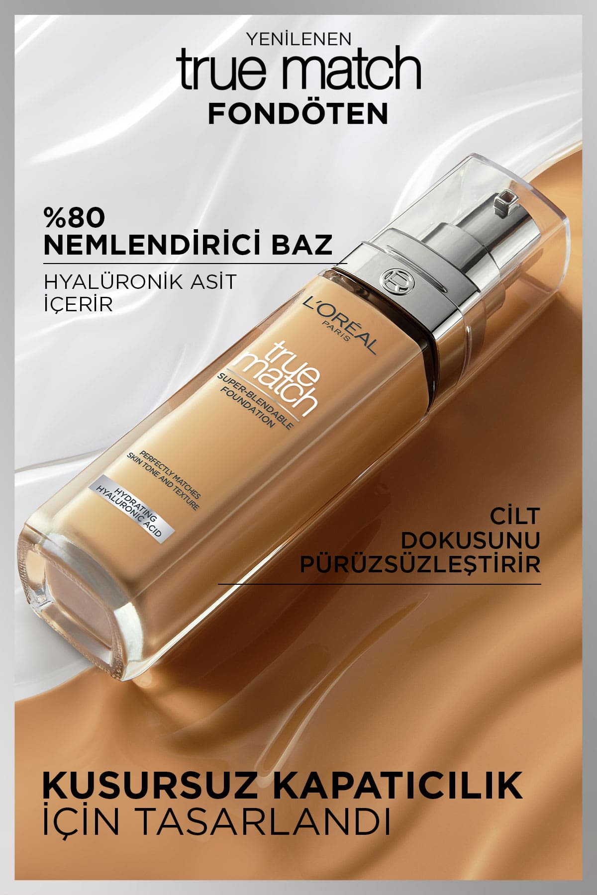 L'Oréal Paris True Match Bakım Yapan Fondöten - 1C Soğuk Alt Ton