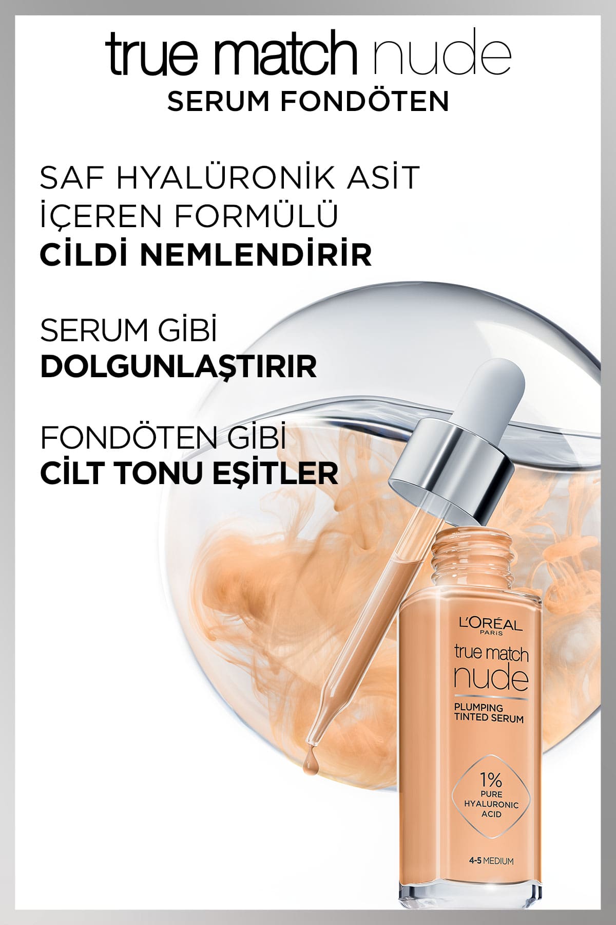 L'Oréal Paris True Match Nude Fondöten Serum 0.5-2 Very Light