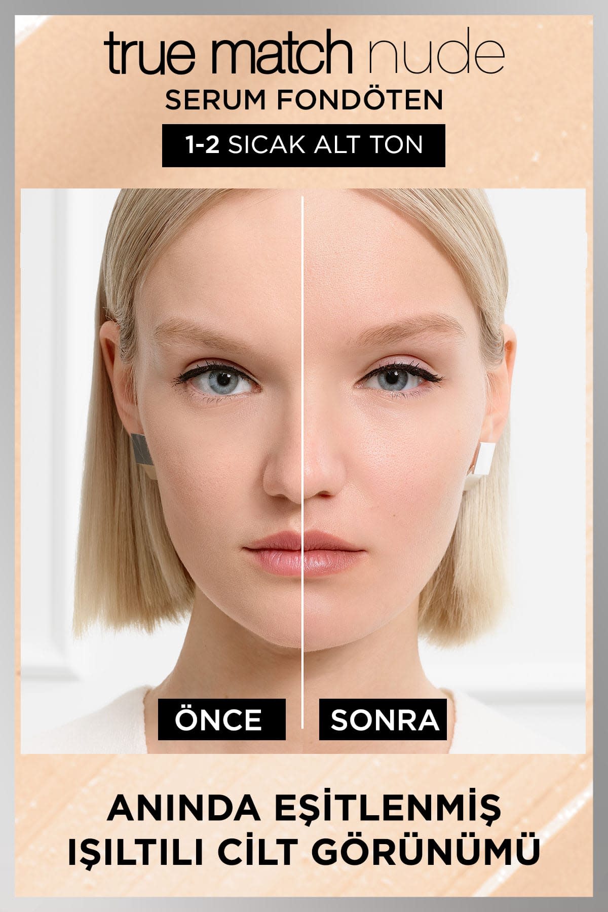L'Oréal Paris True Match Nude Fondöten Serum 1-2 Rosy Light