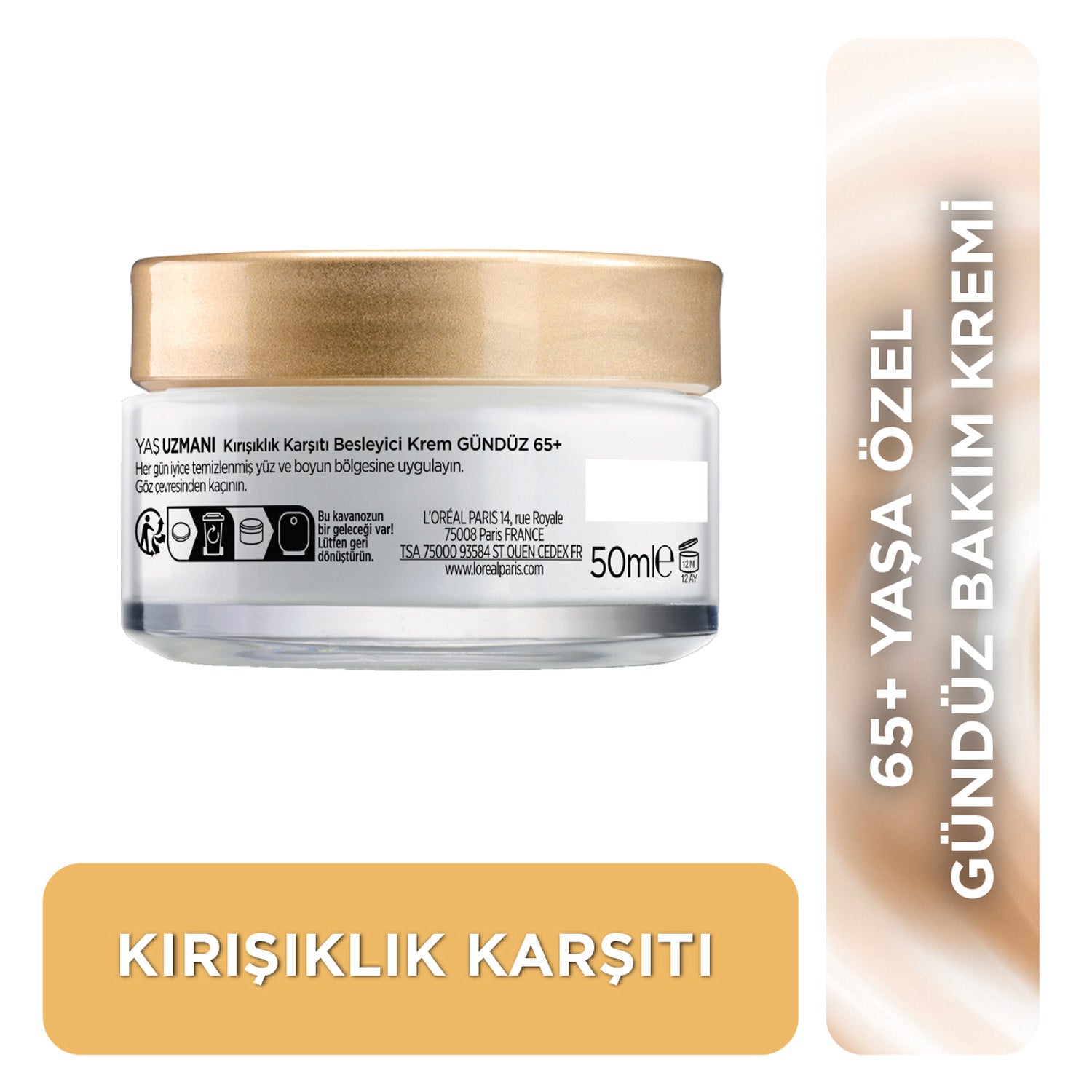 L'Oréal Paris Yaş Uzmanı 65+ Kırışıklık Karşıtı Besleyici Krem