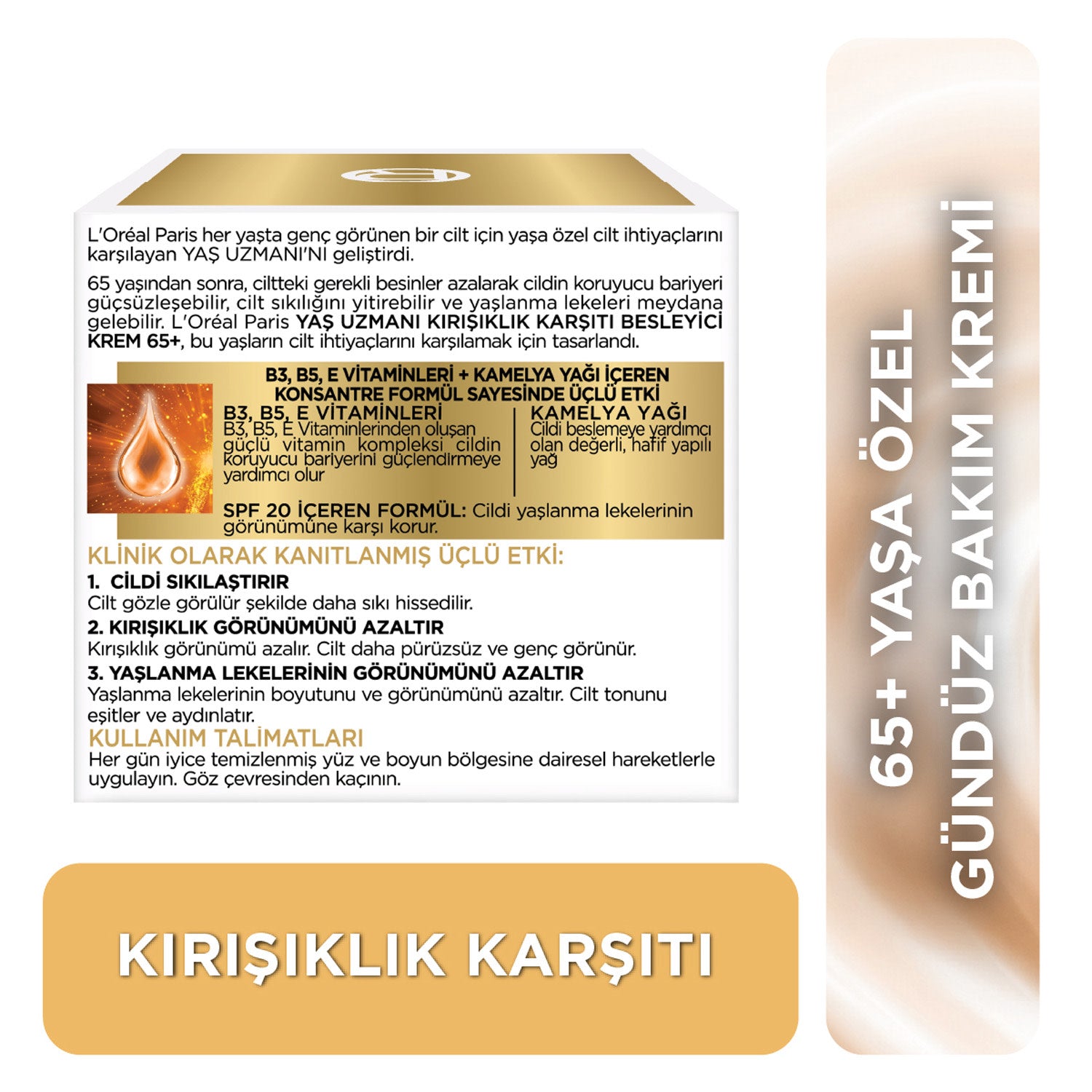 L'Oréal Paris Yaş Uzmanı 65+ Kırışıklık Karşıtı Besleyici Krem
